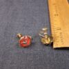 Wow! Unusual vintage clip-on earrings domed glass flying ducks or geese - Image 2
