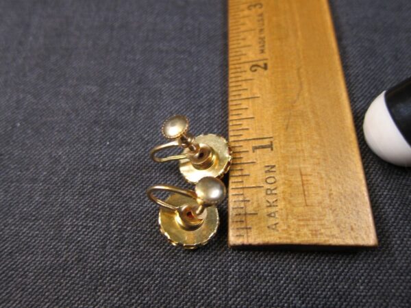 Wow! Unusual vintage clip-on earrings domed glass flying ducks or geese - Image 4