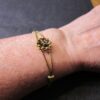 Sweet vintage Goldette gold-tone bracelet with purple rhinestone flower - Image 2