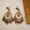 Gorgeous gold-tone purple crystal or rhinestone chandelier dangle earrings