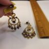 Gorgeous gold-tone purple crystal or rhinestone chandelier dangle earrings - Image 2