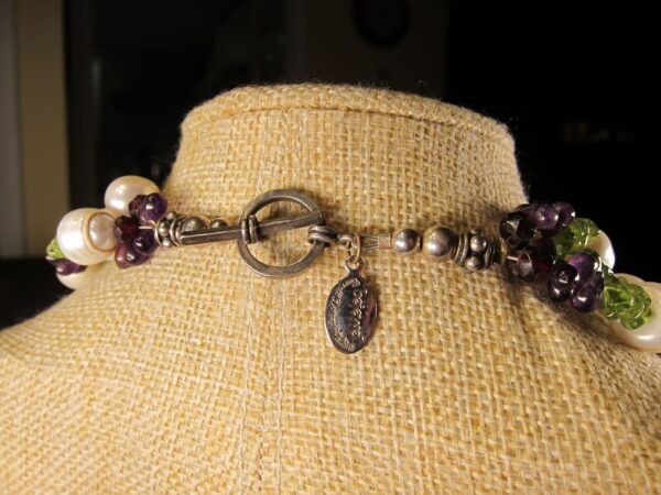 Texas Carroll Dorsey Walker Bejewel necklace pearls sterling amethyst cross gems - Image 3