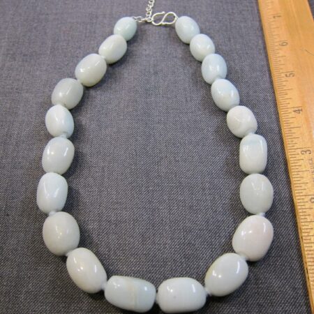 Big, chunky, beautiful blue/green large stone necklace sterling silver 925 GSJ