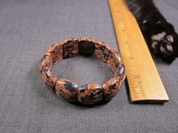 Beautiful unusual goldstone panel stretch bracelet both blue and orange! - Image 2