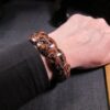 Beautiful unusual goldstone panel stretch bracelet both blue and orange! - Image 7
