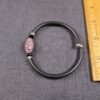 Beautiful purple/pink pave crystal bead rubber & sterling silver bracelet - Image 3