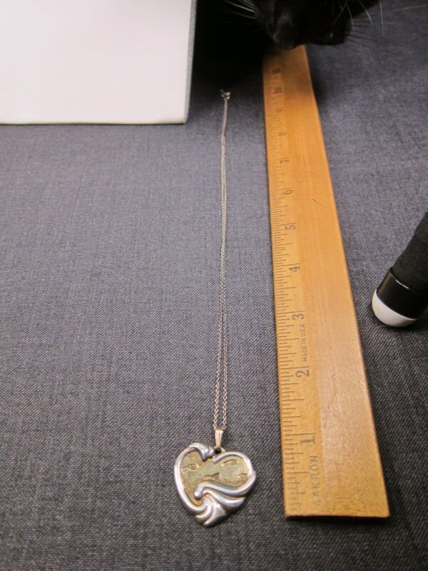 Vintage Gorham sterling silver Footprints in the Sand necklace 18" - Image 7