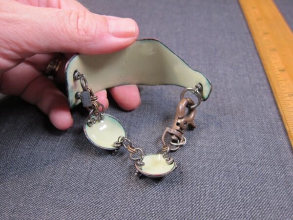 Amazing Liz Krinski Designs etched copper & enamel Vess Soda bottle bracelet - Image 3