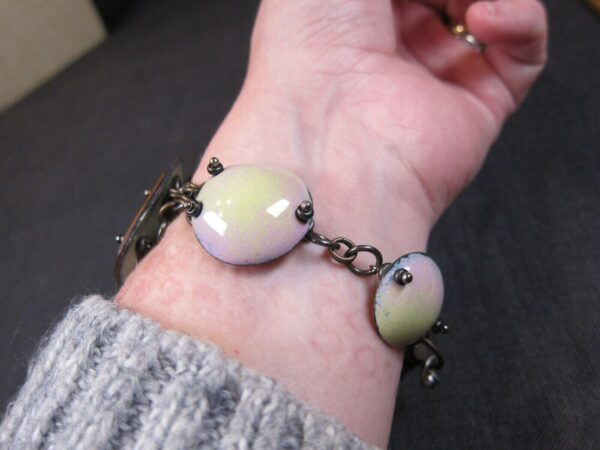 Amazing Liz Krinski Designs etched copper & enamel Vess Soda bottle bracelet - Image 8