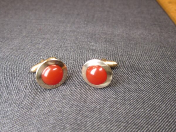 Gorgeous vintage Dolan Bullock D&B 1/20 12K gold filled carnelian cufflinks - Image 2