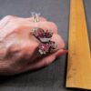 Adorable black & pink bling sparkly butterfly stretch ring sizes about 6-8 - Image 4