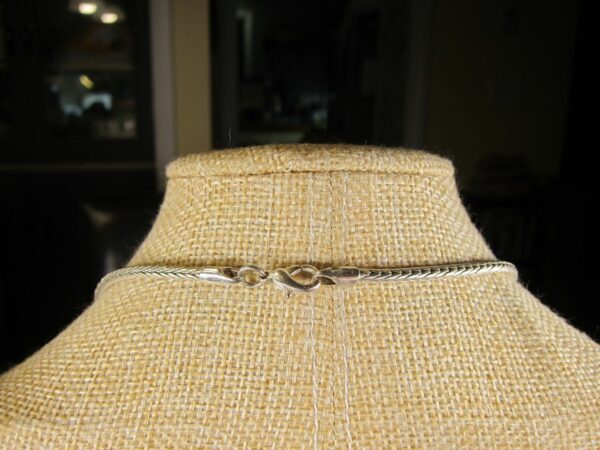 Gorgeous vintage Roman signed faux turquoise silver-tone 18" necklace - Image 3