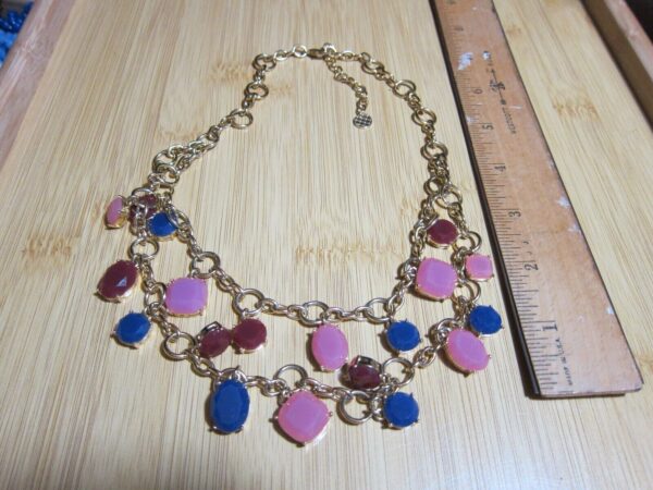 Gorgeous condition Talbot's tiered necklace w/acrylic multicolor dangles - Image 3