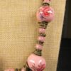 Gorgeous vintage pretty in pink heavy necklace w/rose painted ceramic beads 23" - Image 3