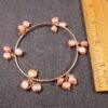 Beautiful Honora signed bronze Italy pink pearl dangles bangle bracelet