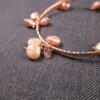 Beautiful Honora signed bronze Italy pink pearl dangles bangle bracelet - Image 3