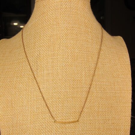 Elegant, simple 1/20 14K gold filled necklace w/bar pendant 18" long 2.3g