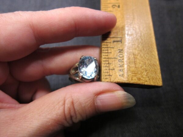 Beautiful, HUGE 1/2" blue topaz sterling silver 925 ring size 7 - Image 6