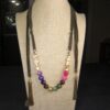 Gorgeous rainbow faceted stones cord lariat necklace Lucky Star Jewels AZ