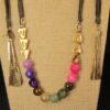 Gorgeous rainbow faceted stones cord lariat necklace Lucky Star Jewels AZ - Image 2