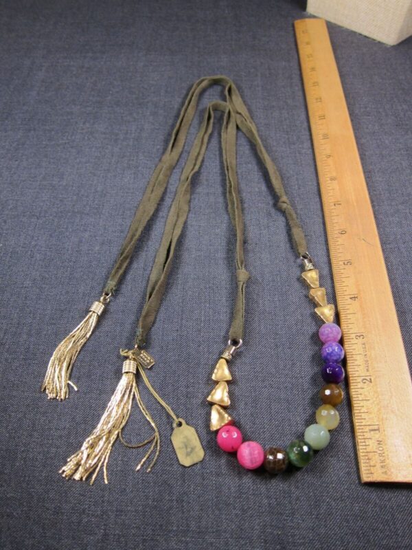 Gorgeous rainbow faceted stones cord lariat necklace Lucky Star Jewels AZ - Image 5