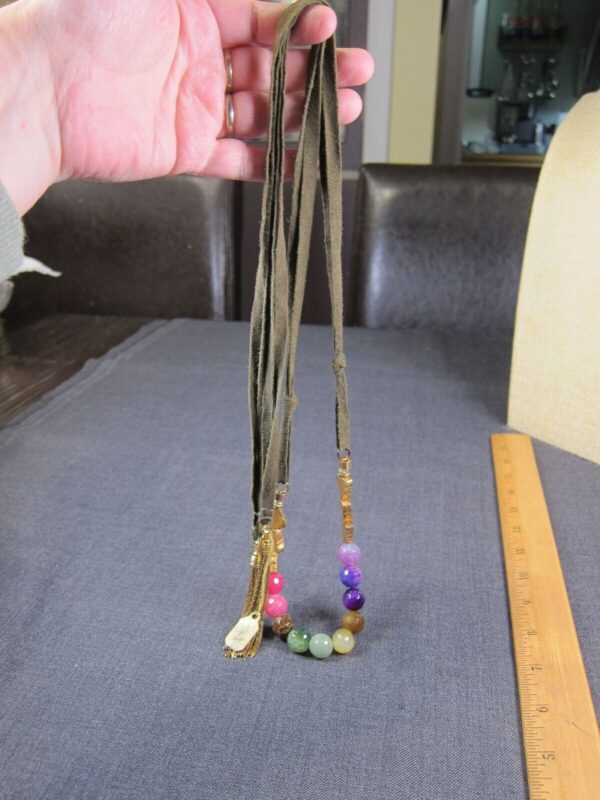 Gorgeous rainbow faceted stones cord lariat necklace Lucky Star Jewels AZ - Image 7
