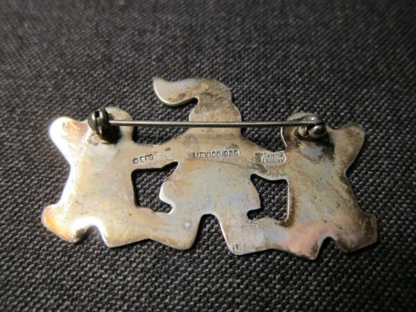 Nice vintage sterling silver Pin brooch Save the Children Mexico OEFS 3 kids 925 - Image 6