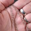 Very unique sterling silver necklace heart link chain real pearl drop glass bead - Image 5