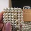 Wow! Gorgeous faux pearl statement necklace choker w/ long tiers signed Yolanta - Image 5