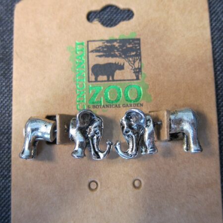 Cute elephant ear jacket earrings front & back of ear from Cincinnati Zoo
