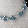 Beautiful AB blue & clear glass beaded 16-17" necklace sterling silver clasp - Image 2