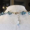 Beautiful AB blue & clear glass beaded 16-17" necklace sterling silver clasp - Image 3