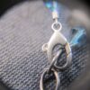 Beautiful AB blue & clear glass beaded 16-17" necklace sterling silver clasp - Image 4
