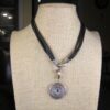 Neat rare thick sterling silver Carolee leather necklace w/enhancer dream love - Image 2
