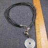 Neat rare thick sterling silver Carolee leather necklace w/enhancer dream love - Image 11
