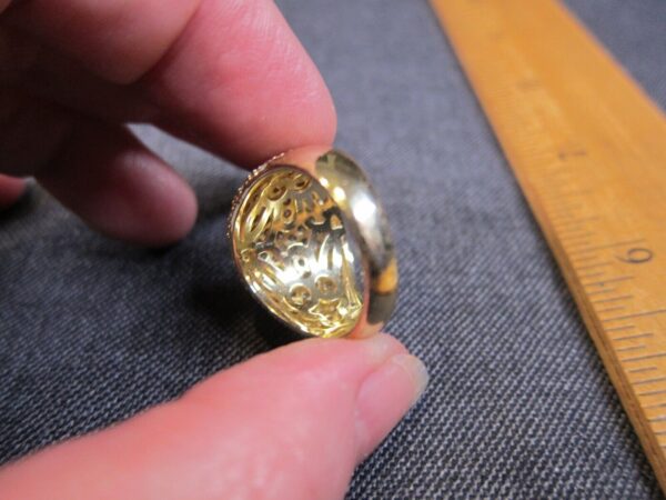 Wow! Gorgeous size 8 prong set pave CZ dome ring gold-tone cocktail - Image 5