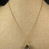 Gorgeous heavy black white red enamel egg pendant on 18" coppery gold tone chain - Image 2