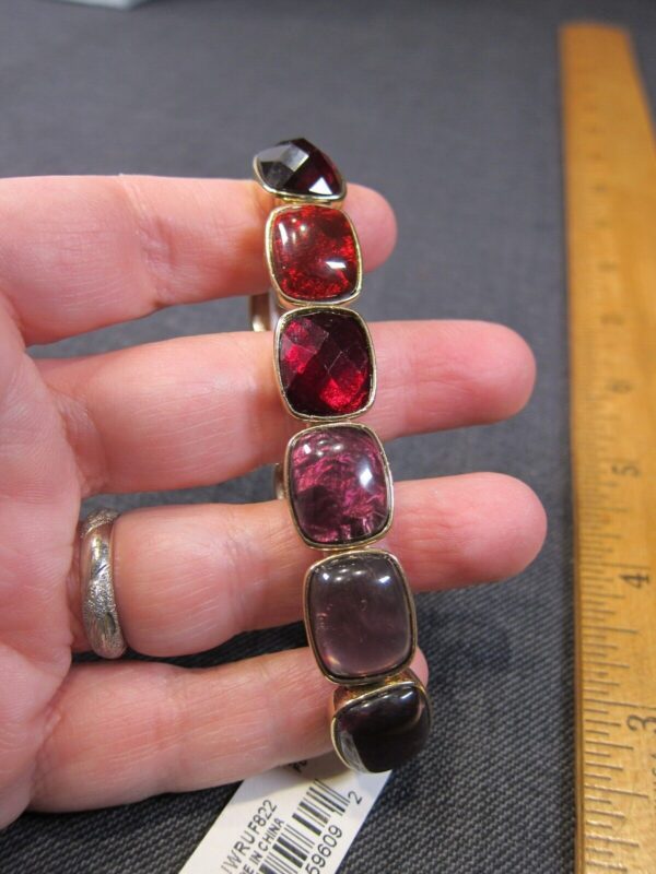 Beautiful Liz Claiborne stretch bracelet NWT New $22 price tag purple red - Image 4