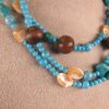 Gorgeous Zoe B. 14K toggle clasp necklace tiered beads turquoise wood MOP - Image 2