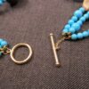 Gorgeous Zoe B. 14K toggle clasp necklace tiered beads turquoise wood MOP - Image 6