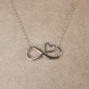 Gorgeous clean shiny 18" sterling silver necklace by EFY Infinity heart 925