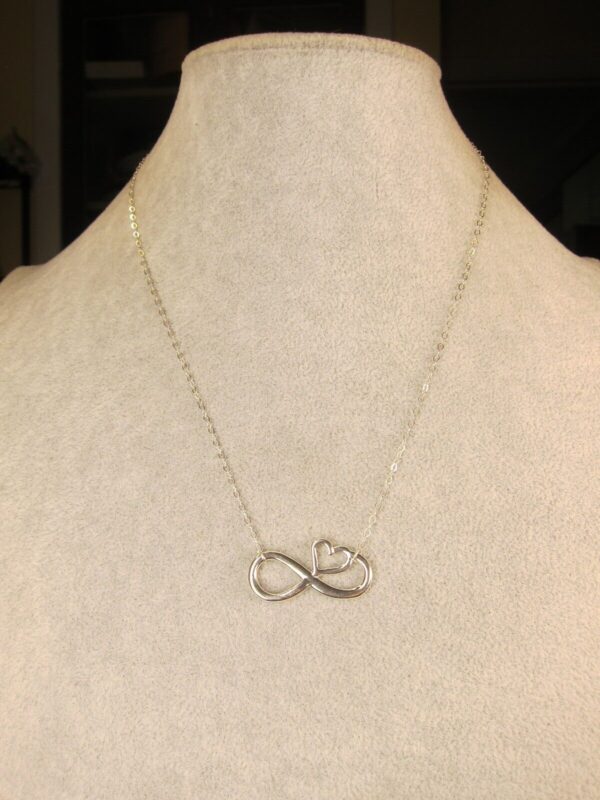 Gorgeous clean shiny 18" sterling silver necklace by EFY Infinity heart 925 - Image 2