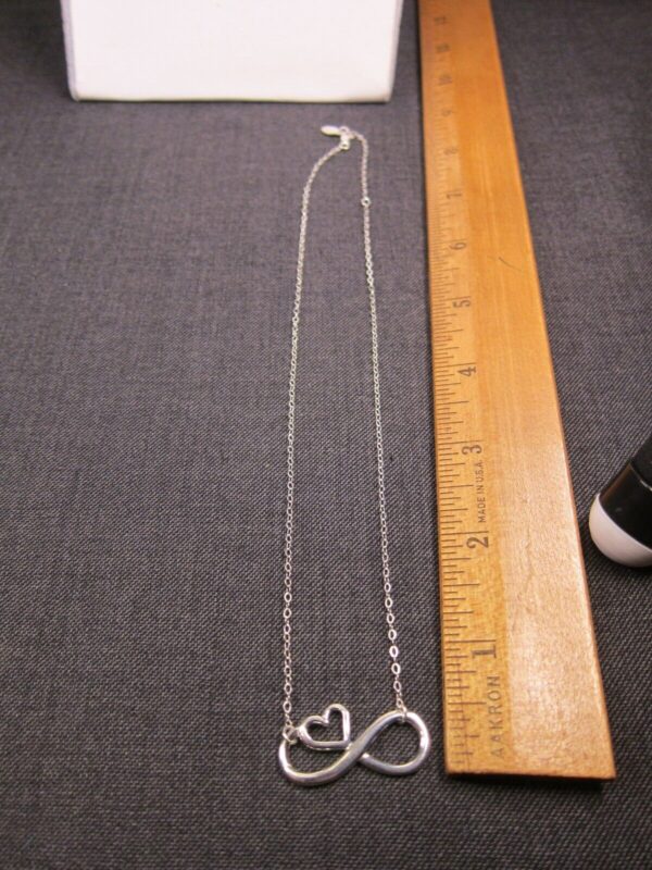 Gorgeous clean shiny 18" sterling silver necklace by EFY Infinity heart 925 - Image 5