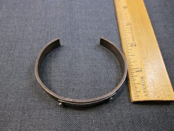 Cute solid copper cuff bracelet with 925 sterling silver BEE FREE panel - Image 5
