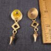 Gorgeous vintage Xeja matte gold-tone long dangle earrings geometric! - Image 2