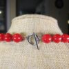 Gorgeous shiny red opaque glass round bead hand-knotted necklace 20" - Image 3