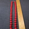 Gorgeous shiny red opaque glass round bead hand-knotted necklace 20" - Image 4