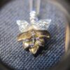 Gorgeous mixed metals gold plated sterling silver flower necklace 21" 925 CC - Image 6