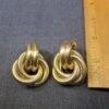 Wow! Mint Condition stunning vintage Givenchy gold plated knot clip on earrings - Image 2