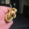 Wow! Mint Condition stunning vintage Givenchy gold plated knot clip on earrings - Image 7